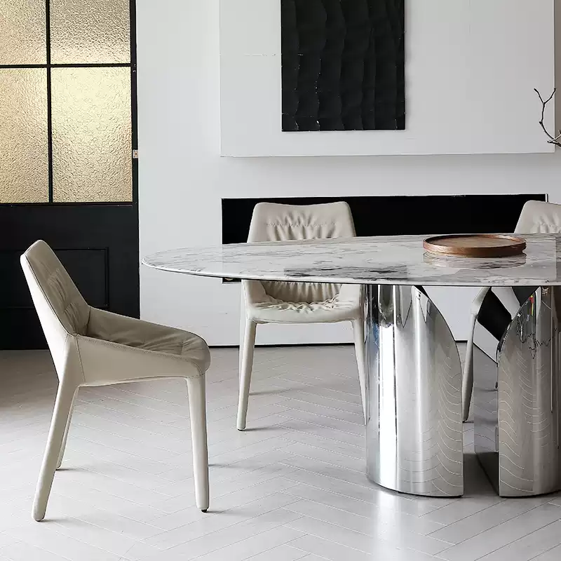 2025 New Drip-Shaped Minimalist Luxury Dining Table - High-End Irregular Marble Design for Modern Home Dining Room Furniture and Kitchen Decor - Image 2