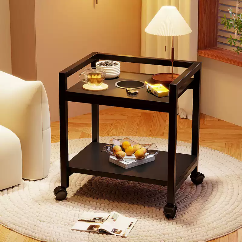 Modern Mobile Tea Table with Storage Shelf - Versatile Small Side Table for Living Room Sofa, Bedroom Nightstand, and Corner Decor - Image 5
