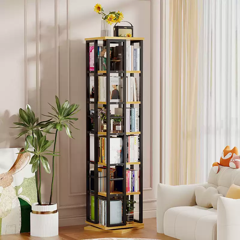 360-Degree Rotating Bookshelf for Kids: Creative, Space-Saving, and Modern Home Storage Solution with Easy Assembly and Durable Design - Image 4