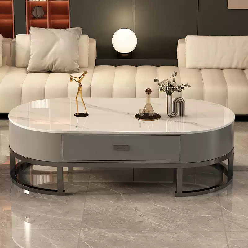 2025 New Minimalist Easy Rock Slab Tea Table for Living Room, Compact Home Use Small Marble Style Light Luxury High-End Feel Coffee Table - Image 4