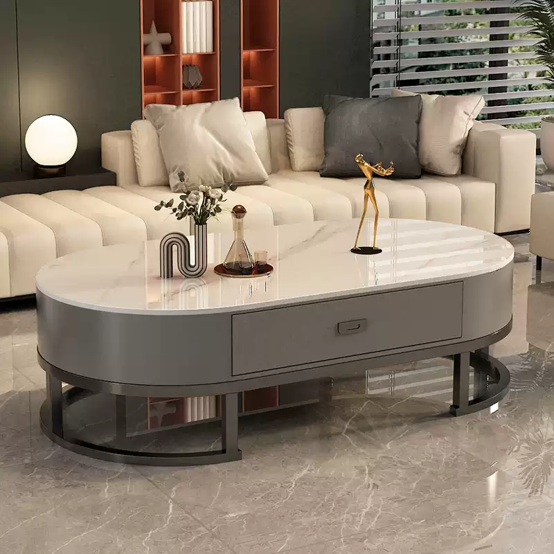 2025 New Minimalist Easy Rock Slab Tea Table for Living Room, Compact Home Use Small Marble Style Light Luxury High-End Feel Coffee Table - Image 5