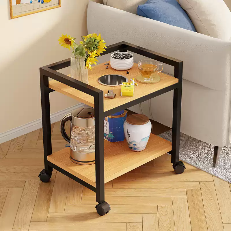 Modern Mobile Tea Table with Storage Shelf - Versatile Small Side Table for Living Room Sofa, Bedroom Nightstand, and Corner Decor - Image 4