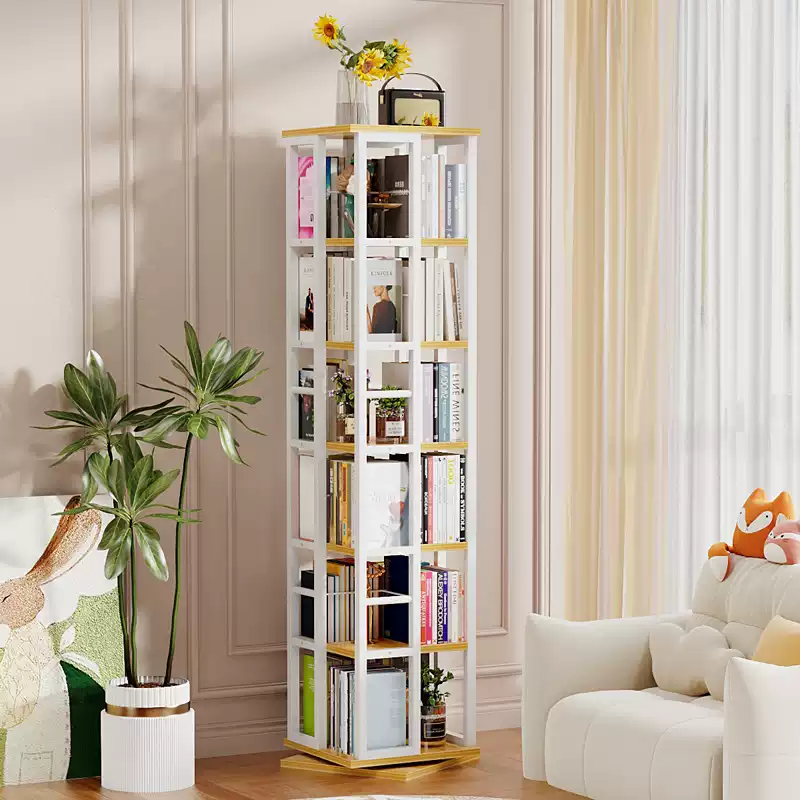 360-Degree Rotating Bookshelf for Kids: Creative, Space-Saving, and Modern Home Storage Solution with Easy Assembly and Durable Design - Image 2