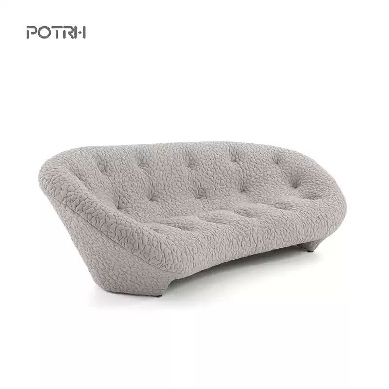 Ploum Sofa - Innovative Asymmetrical Design, Creative Arc-Shaped Living Room Furniture, Popular Shell-Inspired Red Fabric Sofa for Modern Home Decor - Image 5