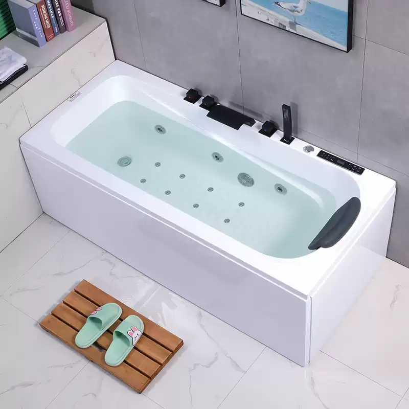 Premium Acrylic Freestanding Bathtub with Double Skirt Edge for Home Spa, Hotel, and Beauty Salon Use - Insulated, Whirlpool, and Temperature Control Features - Image 4