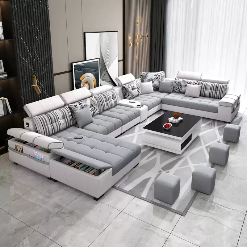 2025 New Large-Scale Nordic Tech Fabric Sofa Set - Modern Minimalist Living Room Furniture with Modular Design, High Comfort, and Durable Upholstery for Contemporary Home Decor - Image 2