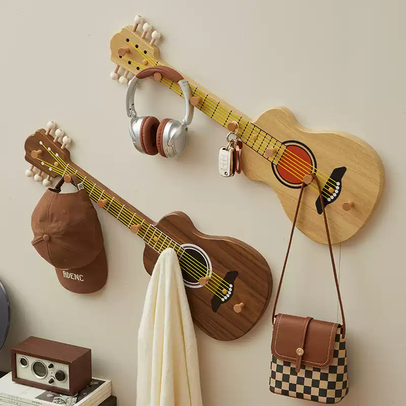 Creative Wall-Mounted Guitar Hooks and Coat Hangers for Doors - Space-Saving, No-Drill Installation, Ideal for Home and Office Organization - Image 2