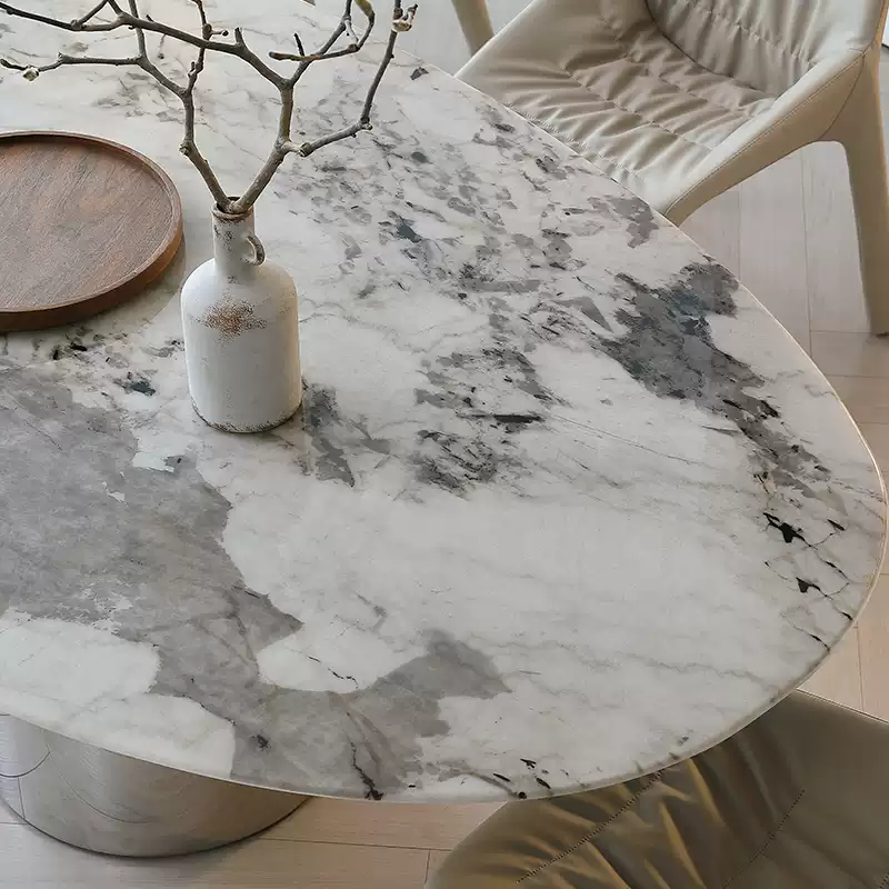 2025 New Drip-Shaped Minimalist Luxury Dining Table - High-End Irregular Marble Design for Modern Home Dining Room Furniture and Kitchen Decor - Image 4