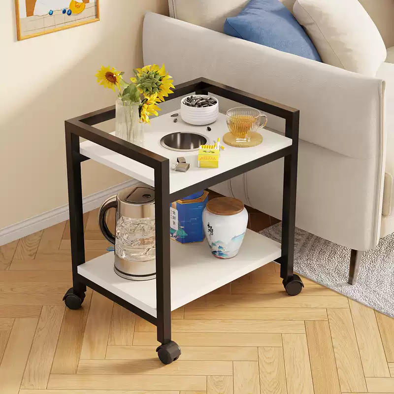 Modern Mobile Tea Table with Storage Shelf - Versatile Small Side Table for Living Room Sofa, Bedroom Nightstand, and Corner Decor - Image 3