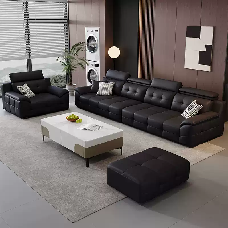 2025 New Small-Scale Genuine Leather Sofa with High Backrest - Ergonomic Lazy Luxury Italian Style Genuine Leather Sofa for Modern Living Rooms - Image 3
