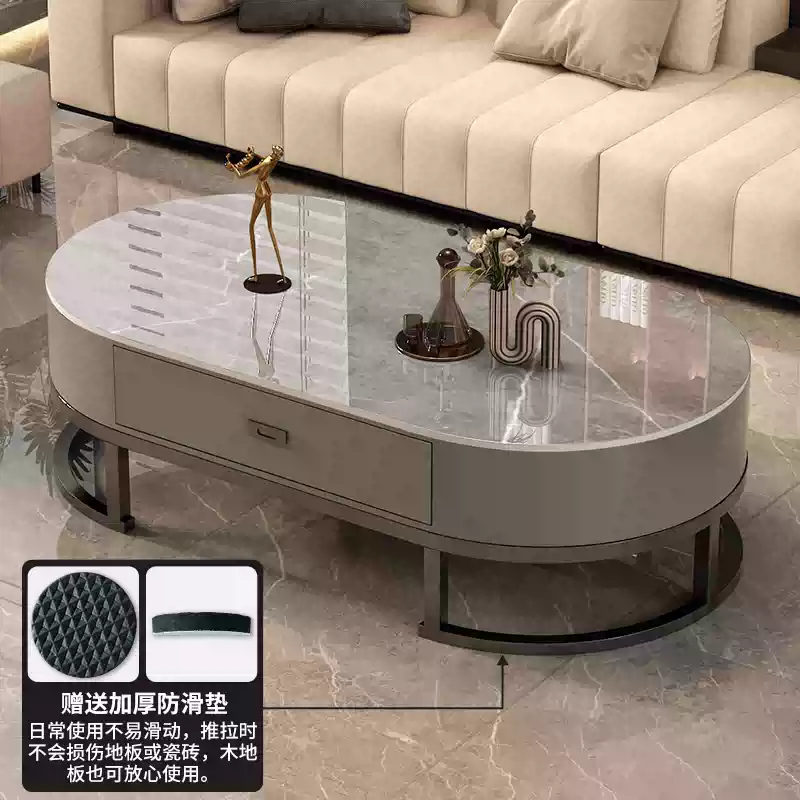 2025 New Minimalist Easy Rock Slab Tea Table for Living Room, Compact Home Use Small Marble Style Light Luxury High-End Feel Coffee Table - Image 2