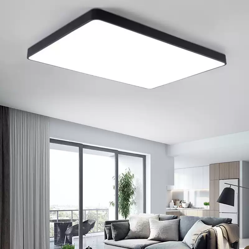 Rectangular living room lamp black and white simple modern LED bedroom ceiling lamp dining room round balcony study lamp - Image 4