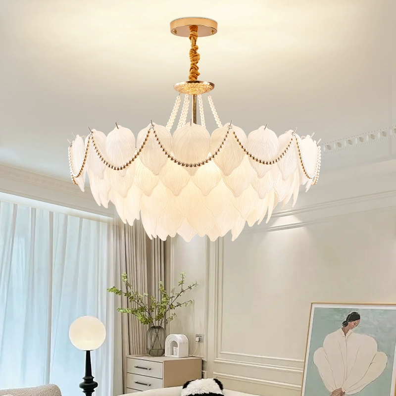 Modern French-Style Pendant Light with Milk Glass Shade - Elegant Dining Room and Bedroom Lighting Fixture for a Sophisticated and Luxurious Ambiance - Image 6