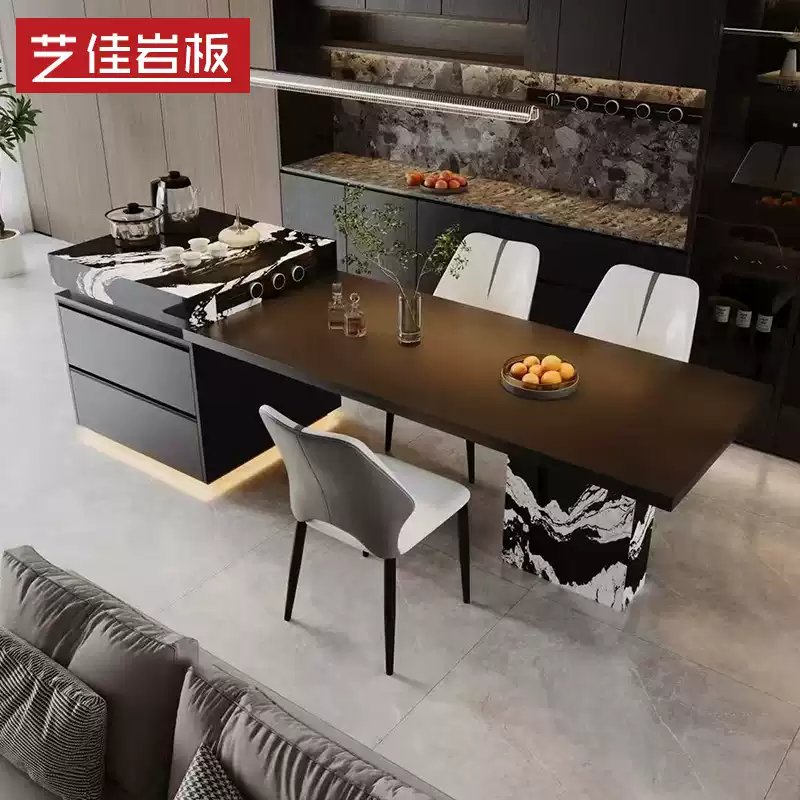 Premium Extendable Kitchen Island Dining Table with Luxury Marble Top - Elegant Open-Concept Design for Spacious Homes and Modern Living - Image 5