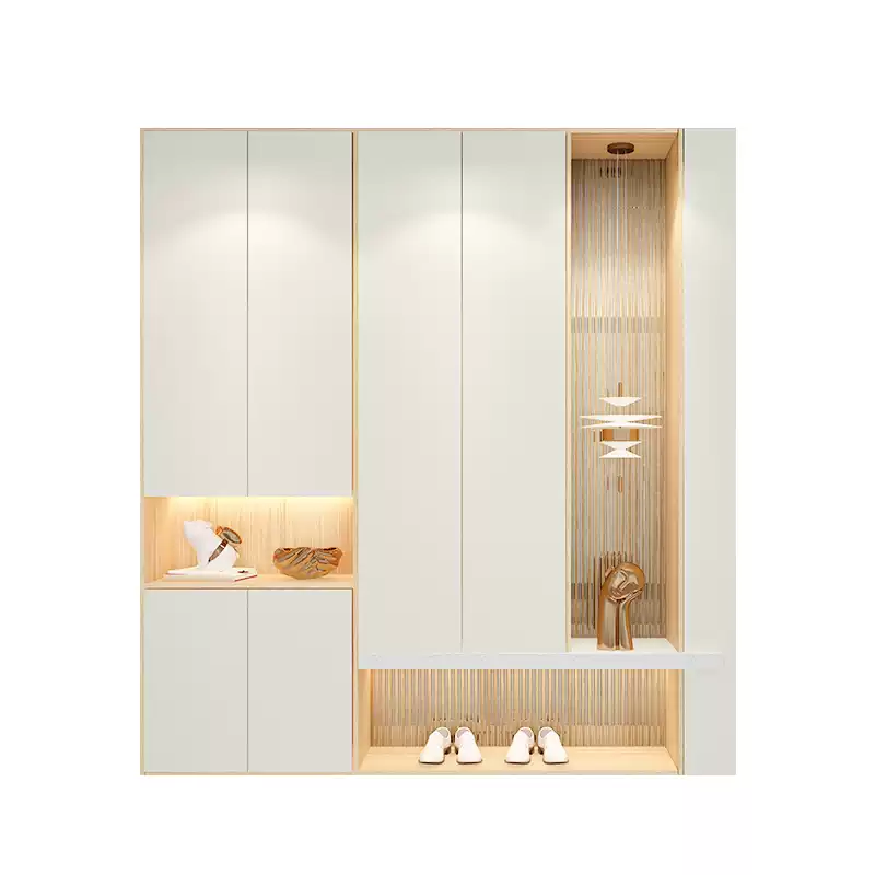 Customizable Modern Entryway Shoe Cabinet with Gold Accents - Space-Saving Storage Solution for Hallway and Living Room - Image 5