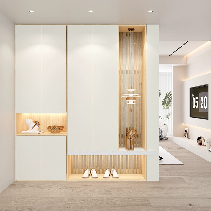 Customizable Modern Entryway Shoe Cabinet with Gold Accents - Space-Saving Storage Solution for Hallway and Living Room - Image 6