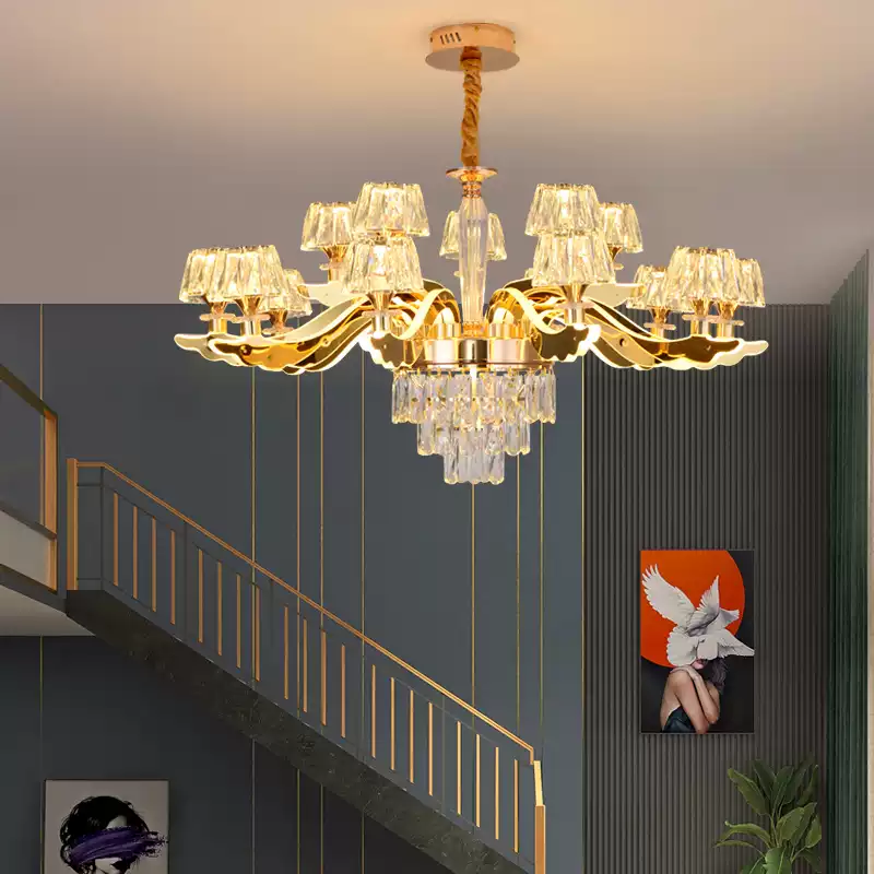 Modern Luxury Living Room Chandelier - Elegant Ceiling Light with Crystal Accents for Contemporary Home Decor, Stylish Dining Room Lighting Fixture with Adjustable Arms and Warm LED Illumination - Image 2