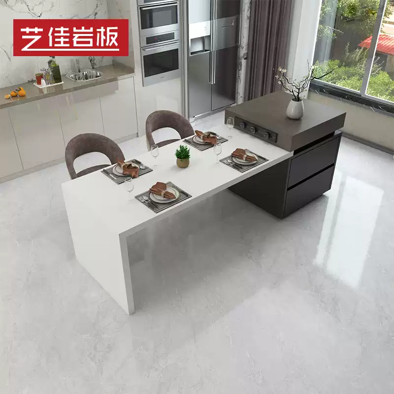 Premium Extendable Kitchen Island Dining Table with Luxury Marble Top - Elegant Open-Concept Design for Spacious Homes and Modern Living - Image 3