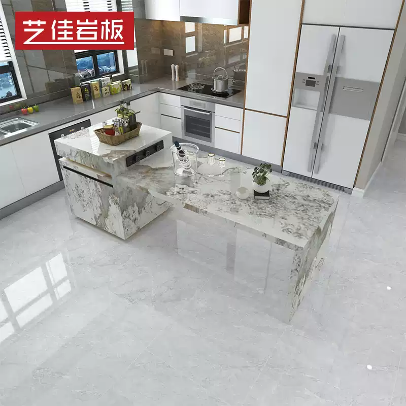 Premium Extendable Kitchen Island Dining Table with Luxury Marble Top - Elegant Open-Concept Design for Spacious Homes and Modern Living - Image 4