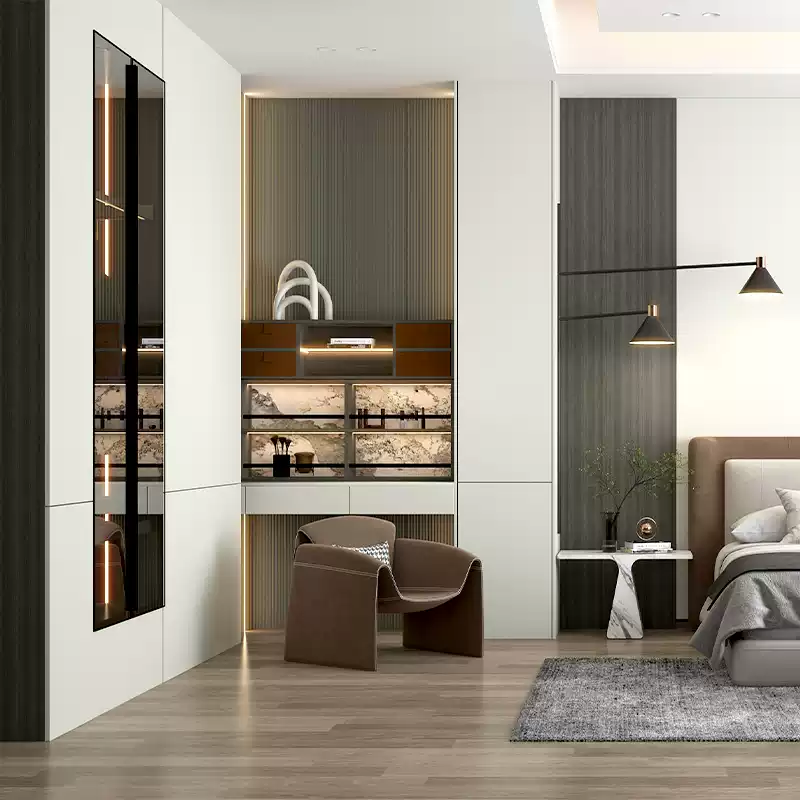 Customized Wardrobe Gold Medal Wardrobe Whole House Customized Wardrobe Customized Overall Wardrobe Modern Bedroom Furniture Wardrobe Closet Peak System - Image 4