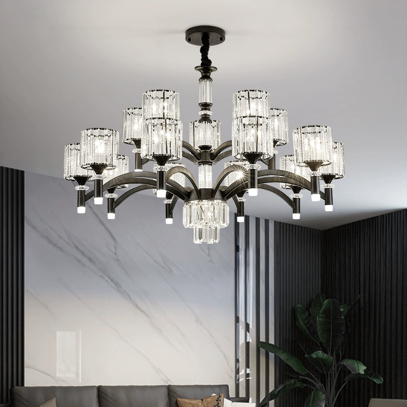 Nordic Modern Crystal Chandelier for Living Room - Elegant Large Ceiling Light with Crystal Accents, Perfect for Dining Room and Bedroom Lighting - Image 6