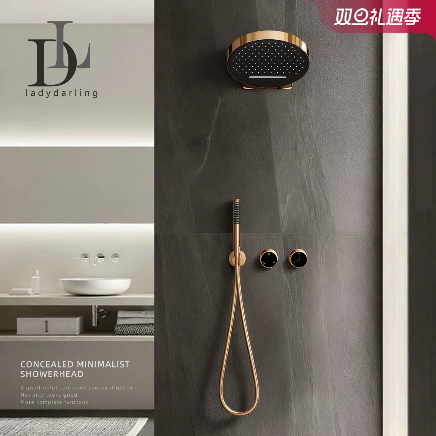 Hansgrohe Raindance Select E 2-Jet Hand Shower 120 with Rose Gold Finish - Premium Wall-Mounted Thermostatic Shower System for Modern Bathrooms - Image 6