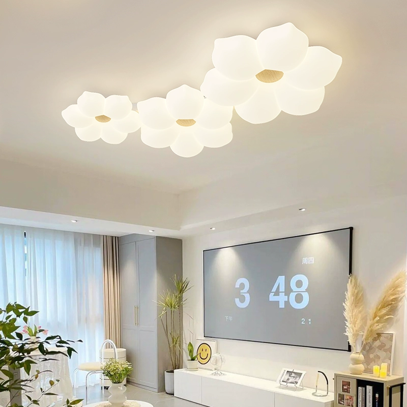 Modern Crystal Chandelier with Flower Petal Design - Full Spectrum Ceiling Light for Living Room, Dining Room, and Bedroom - Oil Rubbed Bronze Finish with Frosted Glass Shades - Image 6