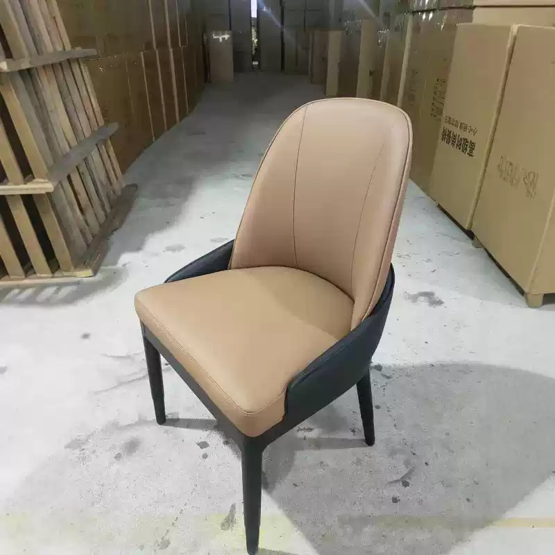 Modern High-Back Dining Chair with Iron Frame and Upholstered Seat - Elegant Restaurant and Home Furniture for Stylish Dining Rooms, Lounges, and Hotels - Image 2