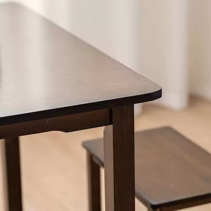 Solid Wood Black Walnut Square Dining Table - Compact Modern Design for Small Spaces, Perfect for Dining, Study, or Hotel Use, Featuring a Stylish and Durable Four-Legged Structure with a Rich Dark Finish. - Image 4