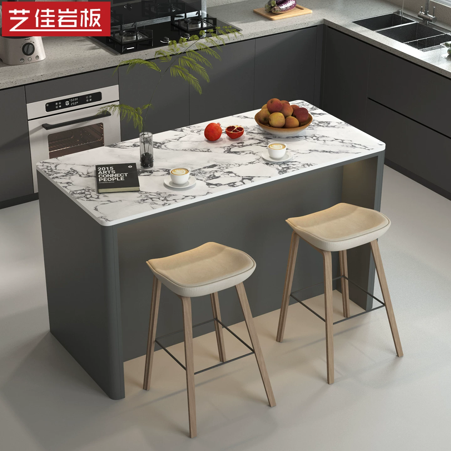 Modern Minimalist Dining Table with Solid Rock Slab Island Design - Sleek Home Furniture for Contemporary Living Rooms, High-End Light Luxury Style by Designer Collection - Image 6