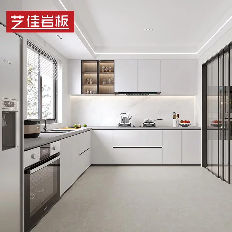 Customizable Italian Stone Slab Kitchen Cabinet Door Panel - Premium Aluminum Alloy Frame for Wardrobes, Shoe Cabinets, and Wine Cabinets - Durable and Stylish Design - Image 6