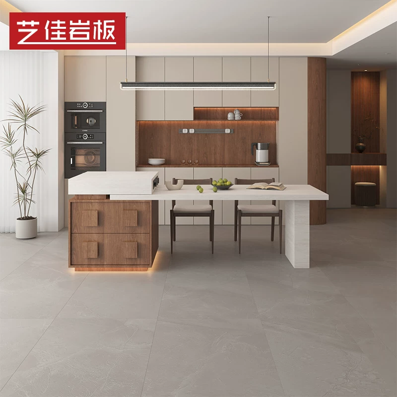 New Style Natural Stone Kitchen Island with Integrated Dining Table - Multi-Functional Open Kitchen Design with Storage Cabinet Combination - Image 6