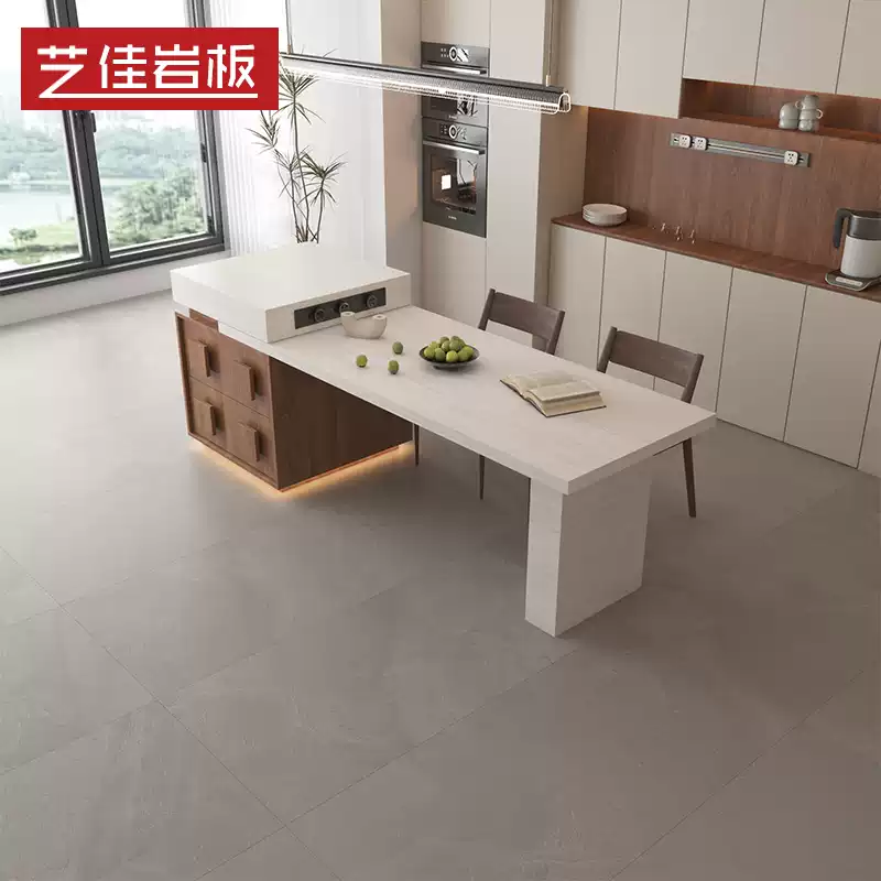 New Style Natural Stone Kitchen Island with Integrated Dining Table - Multi-Functional Open Kitchen Design with Storage Cabinet Combination - Image 2