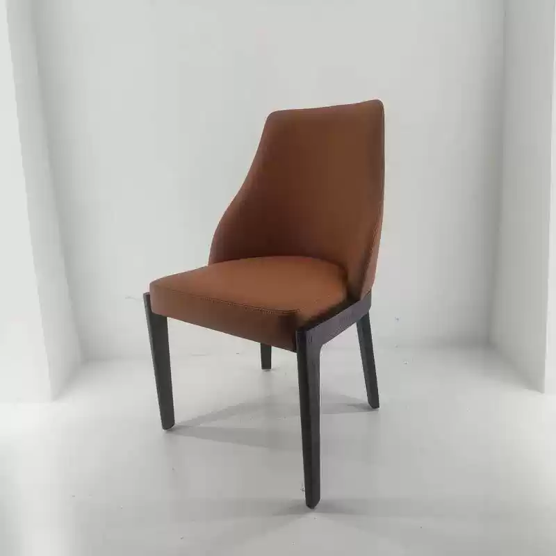 Modern High-Back Dining Chair with Iron Frame and Upholstered Seat - Elegant Restaurant and Home Furniture for Stylish Dining Rooms, Lounges, and Hotels - Image 3