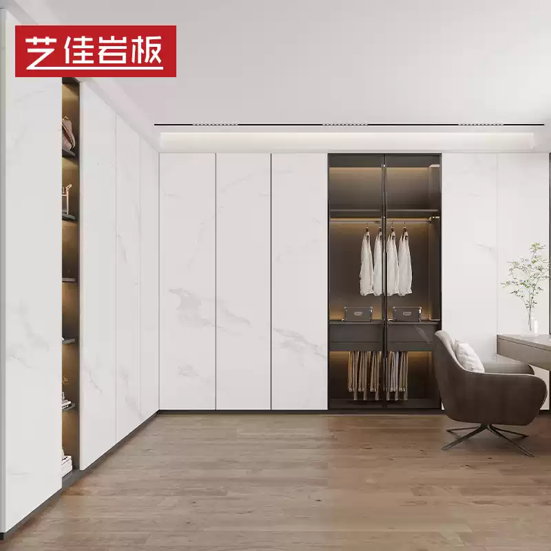 Customizable Italian Stone Slab Kitchen Cabinet Door Panel - Premium Aluminum Alloy Frame for Wardrobes, Shoe Cabinets, and Wine Cabinets - Durable and Stylish Design - Image 4