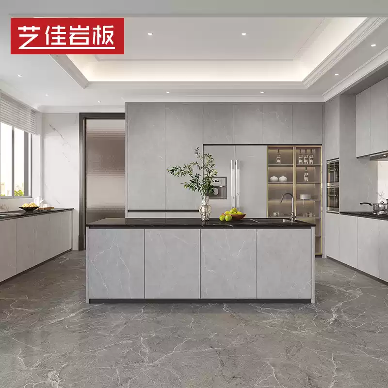 Customizable Italian Stone Slab Kitchen Cabinet Door Panel - Premium Aluminum Alloy Frame for Wardrobes, Shoe Cabinets, and Wine Cabinets - Durable and Stylish Design - Image 2