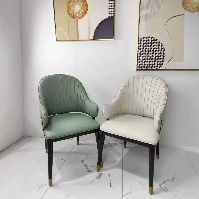 Modern High-Back Dining Chair with Iron Frame and Upholstered Seat - Elegant Restaurant and Home Furniture for Stylish Dining Rooms, Lounges, and Hotels - Image 6