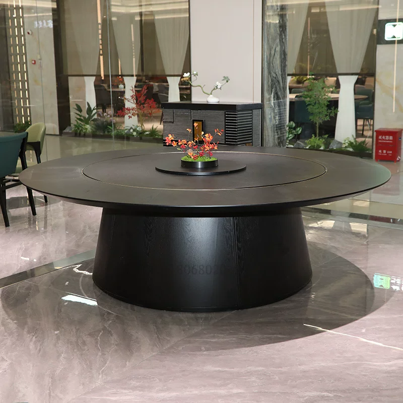 Premium Electric Large Round Marble Dining Table with 32-Inch Diameter for Hotel Banquet Halls, Restaurants, and Private Rooms, Seating 15-20 People, Elegant and Functional Design - Image 6
